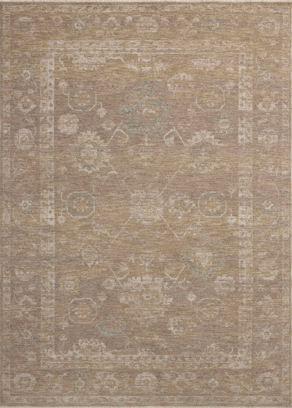 Chris Loves Julia x Loloi Louisa Taupe / Gold 2'-3" x 3'-10" Accent Rug Beige Accent Power-Loomed Polyester