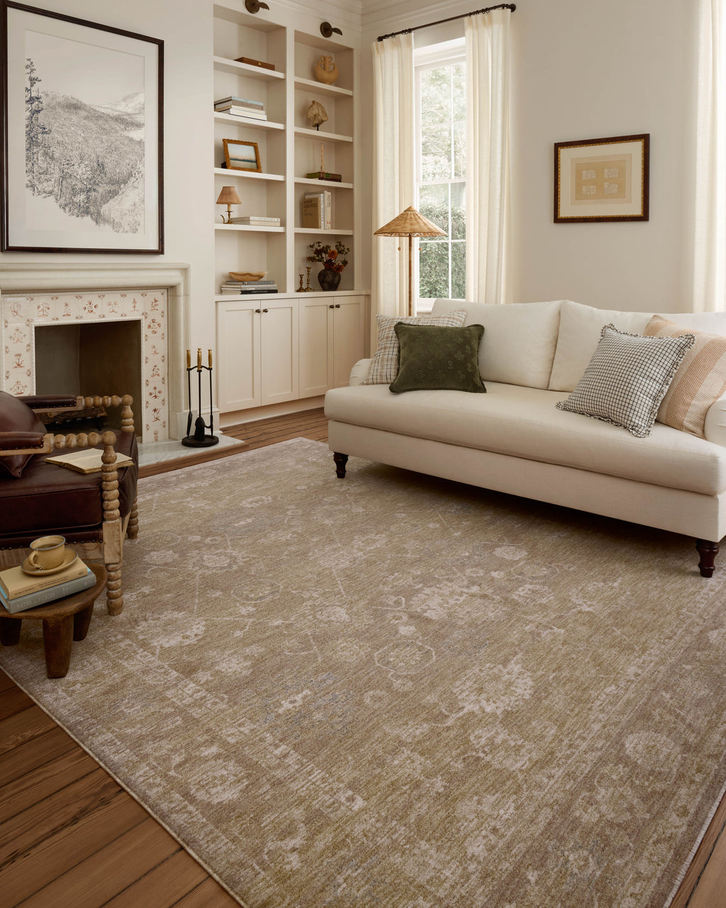 Chris Loves Julia x Loloi Louisa Taupe / Gold 2'-3" x 3'-10" Accent Rug Beige Accent Power-Loomed Polyester