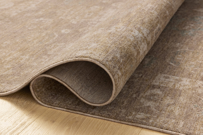 Chris Loves Julia x Loloi Louisa Taupe / Gold 2'-3" x 3'-10" Accent Rug Beige Accent Power-Loomed Polyester