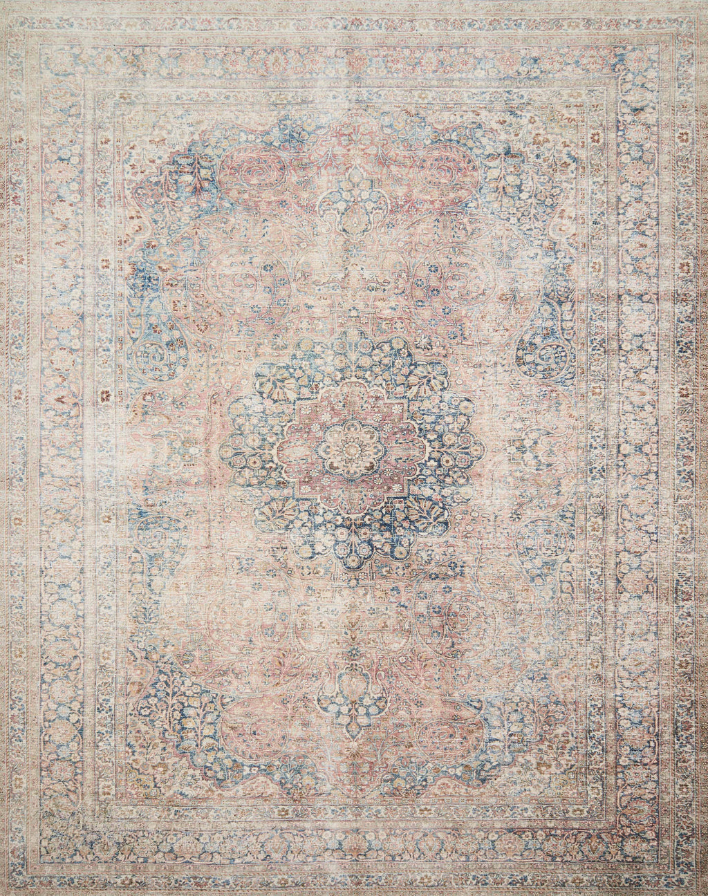 Magnolia Home by Joanna Gaines x Loloi Lucca Collection Rug in Rose