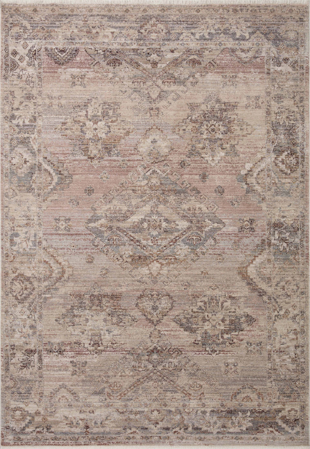 Lyra Collection Rug in Blush / Dove Red sample Power-Loomed Polyester