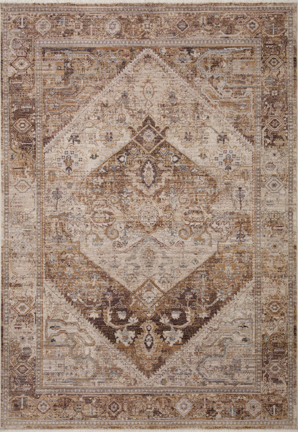 Lyra Collection Rug in Natural / Mocha Beige sample Power-Loomed Polyester