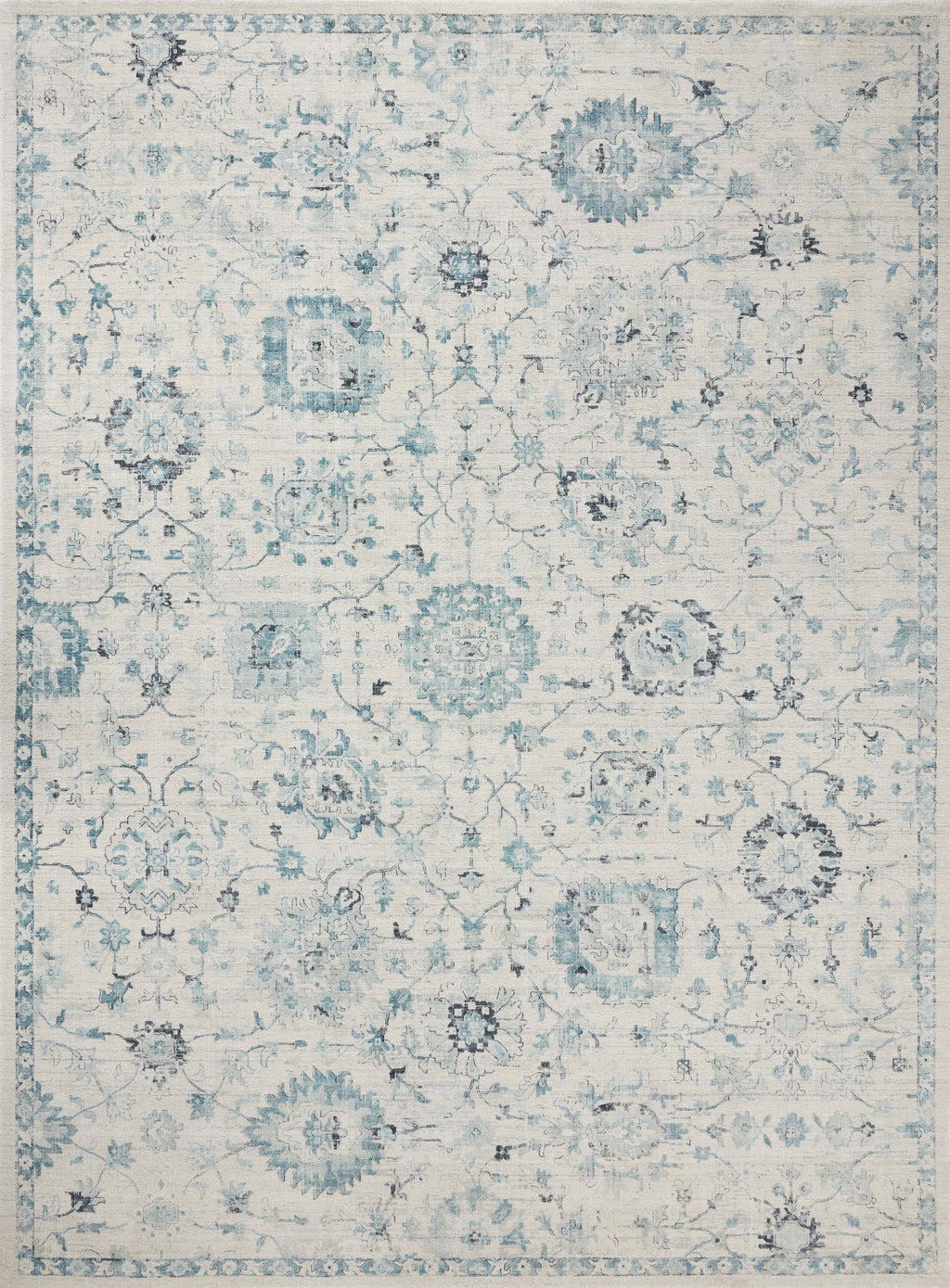 Loloi Marcella Blue / Ivory 18" x 18" Sample Rug Blue sample Hand-Woven Wool/Viscose