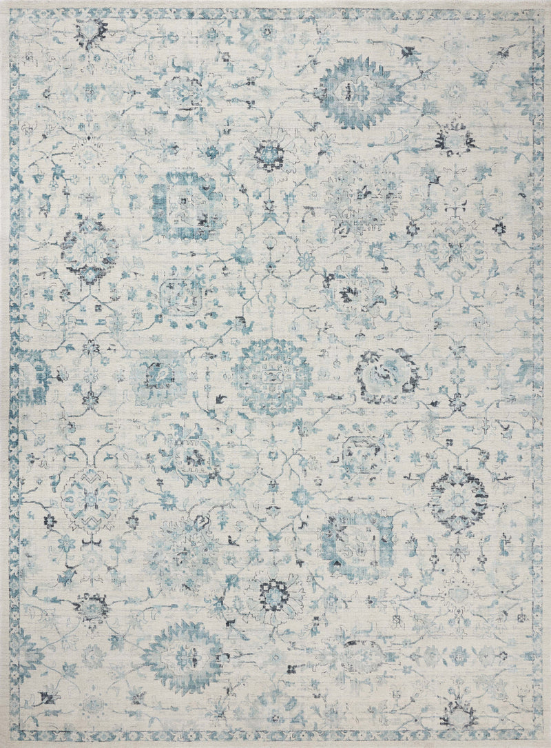 Loloi Marcella Blue / Ivory 18" x 18" Sample Rug Blue sample Hand-Woven Wool/Viscose