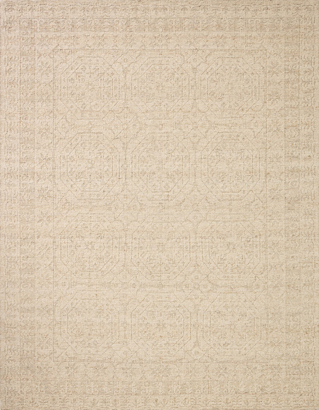 Loloi Novi Fog / Stone 18" x 18" Sample Rug Beige sample Hand-Woven Wool/Cotton