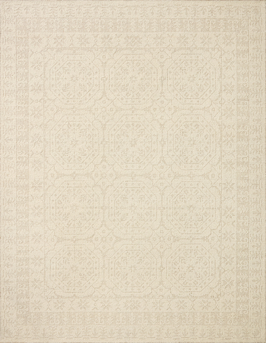 Loloi Novi Ivory / Dove 18" x 18" Sample Rug Ivory sample Hand-Woven Wool/Cotton