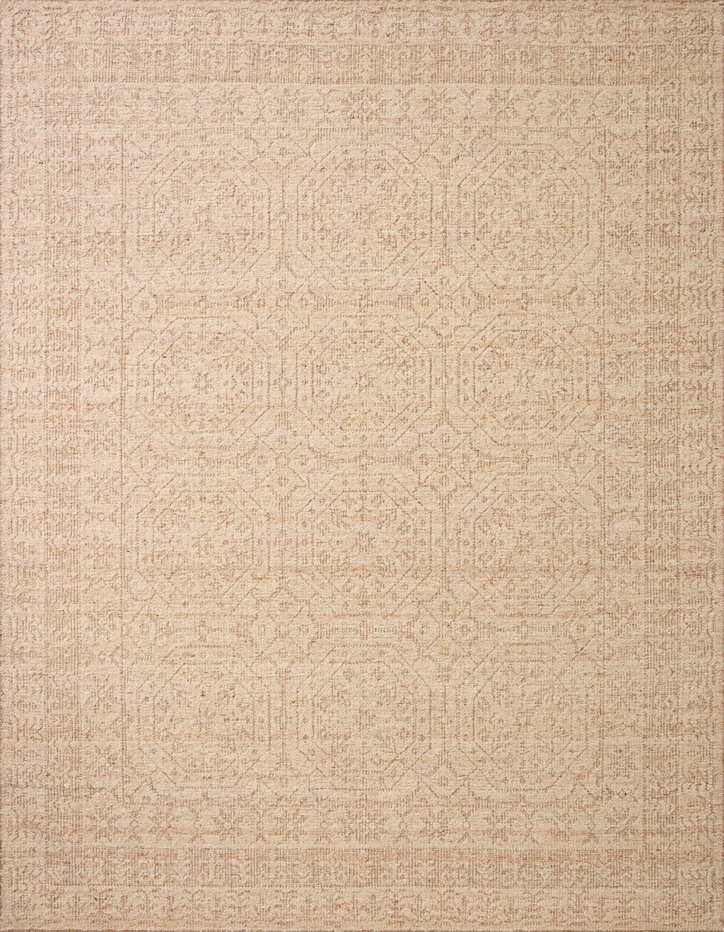 Loloi Novi Natural / Clay 18" x 18" Sample Rug Beige sample Hand-Woven Wool/Cotton