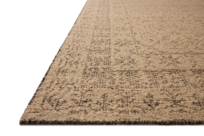 Loloi Novi Tan / Onyx 18" x 18" Sample Rug Beige sample Hand-Woven Wool/Cotton