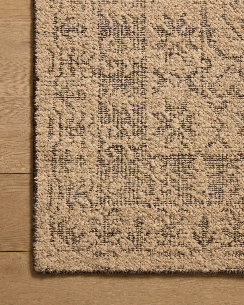 Loloi Novi Tan / Onyx 18" x 18" Sample Rug Beige sample Hand-Woven Wool/Cotton