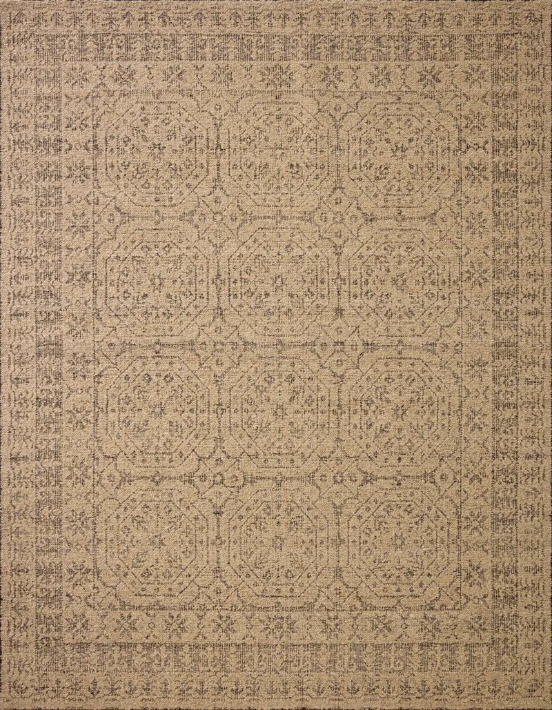 Loloi Novi Tan / Onyx 18" x 18" Sample Rug Beige sample Hand-Woven Wool/Cotton