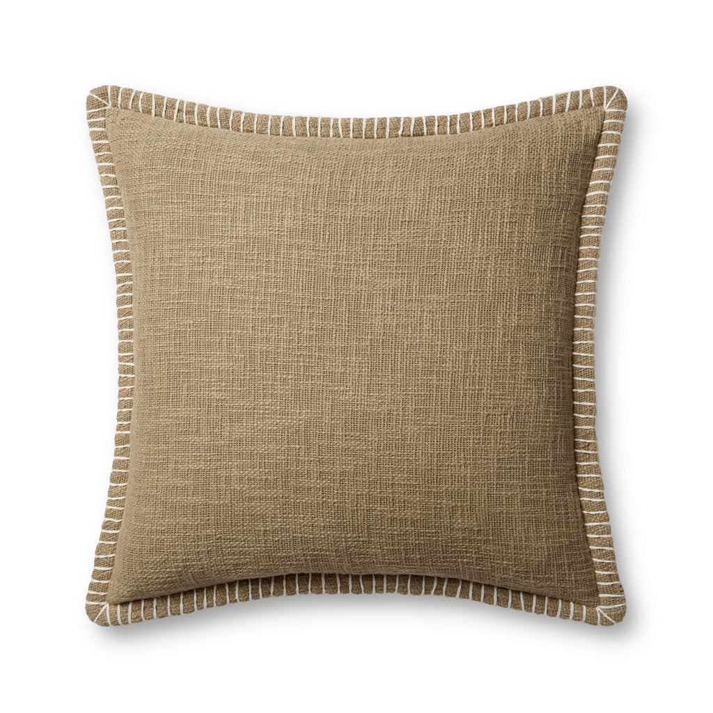 Pillow in Taupe 22'' x 22'' Beige pillow Machine-Made Cotton