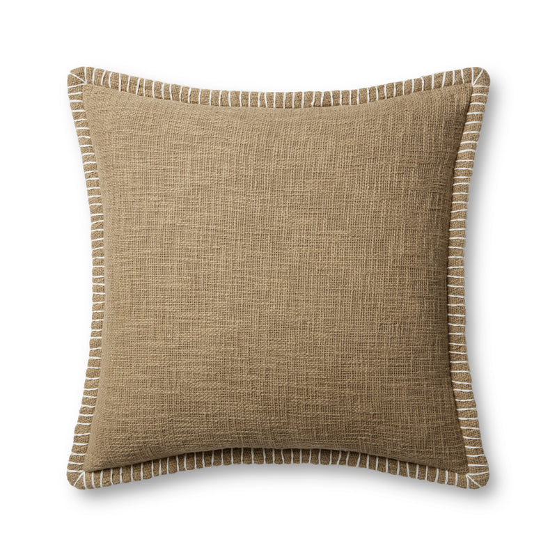 Pillow in Taupe 13'' x 21'' Beige pillow Machine-Made Cotton