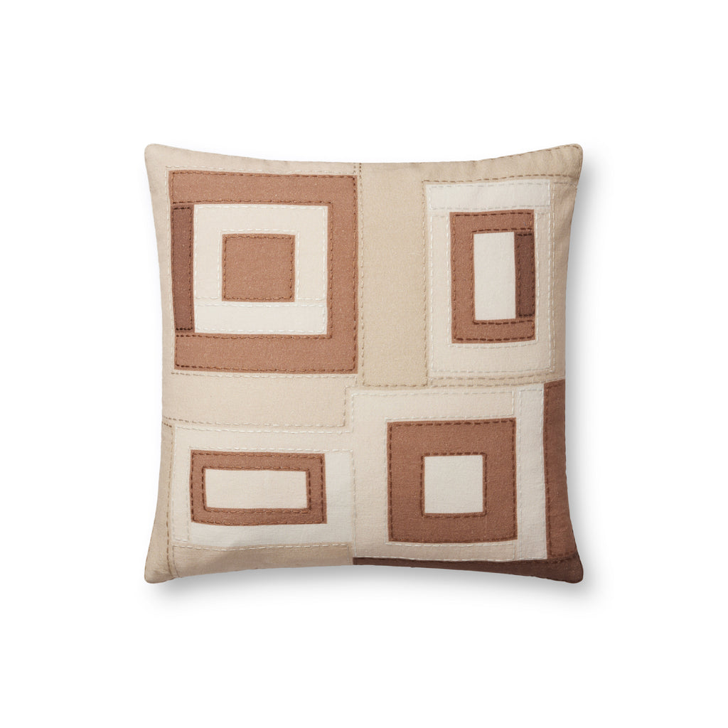 Pillow in Natural / Multi 18'' x 18'' 0 pillow Embroidered Cotton/Rayon