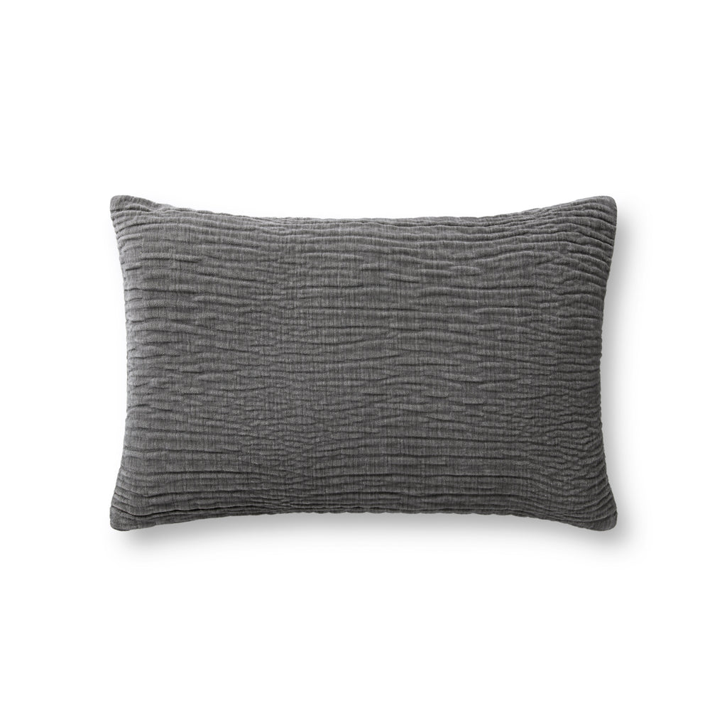 Pillow in Grey 16'' x 26'' Gray pillow Machine-Made Polyester