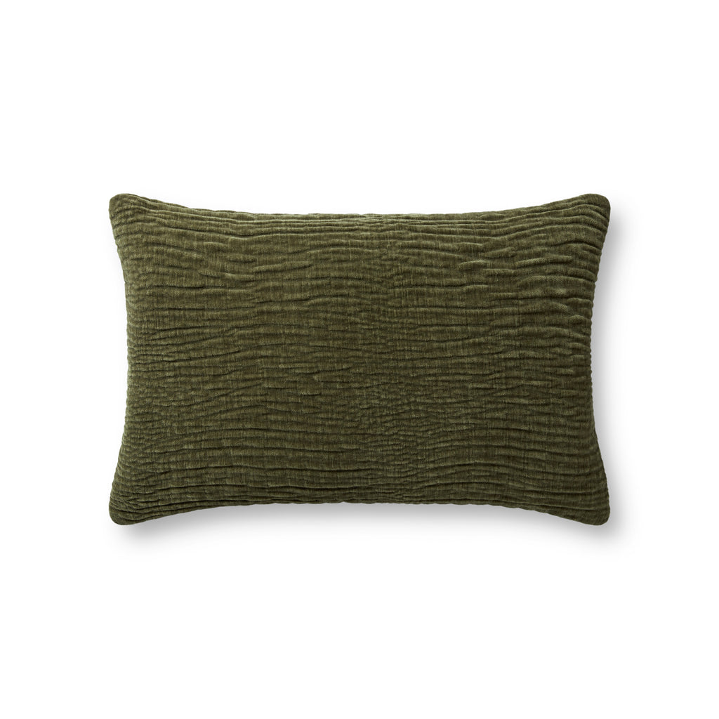Pillow in Olive 13'' x 21'' Green pillow Machine-Made Polyester