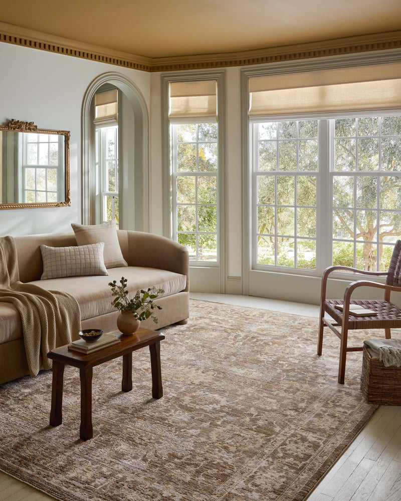 Magnolia Home by Joanna Gaines x Loloi Pace Rug in Bark / Natural Beige Accent Power-Loomed Polypropylene/Polyester