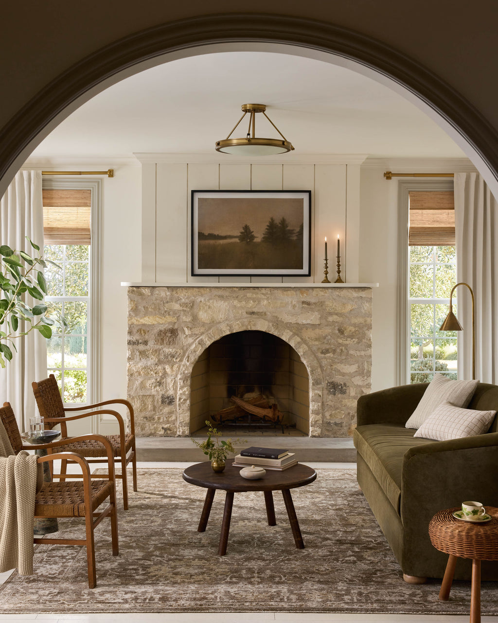 Magnolia Home by Joanna Gaines x Loloi Pace Rug in Bark / Natural Beige Accent Power-Loomed Polypropylene/Polyester