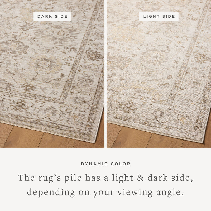 Magnolia Home by Joanna Gaines x Loloi Pace Rug in Natural / Stone Beige Accent Power-Loomed Polypropylene/Polyester