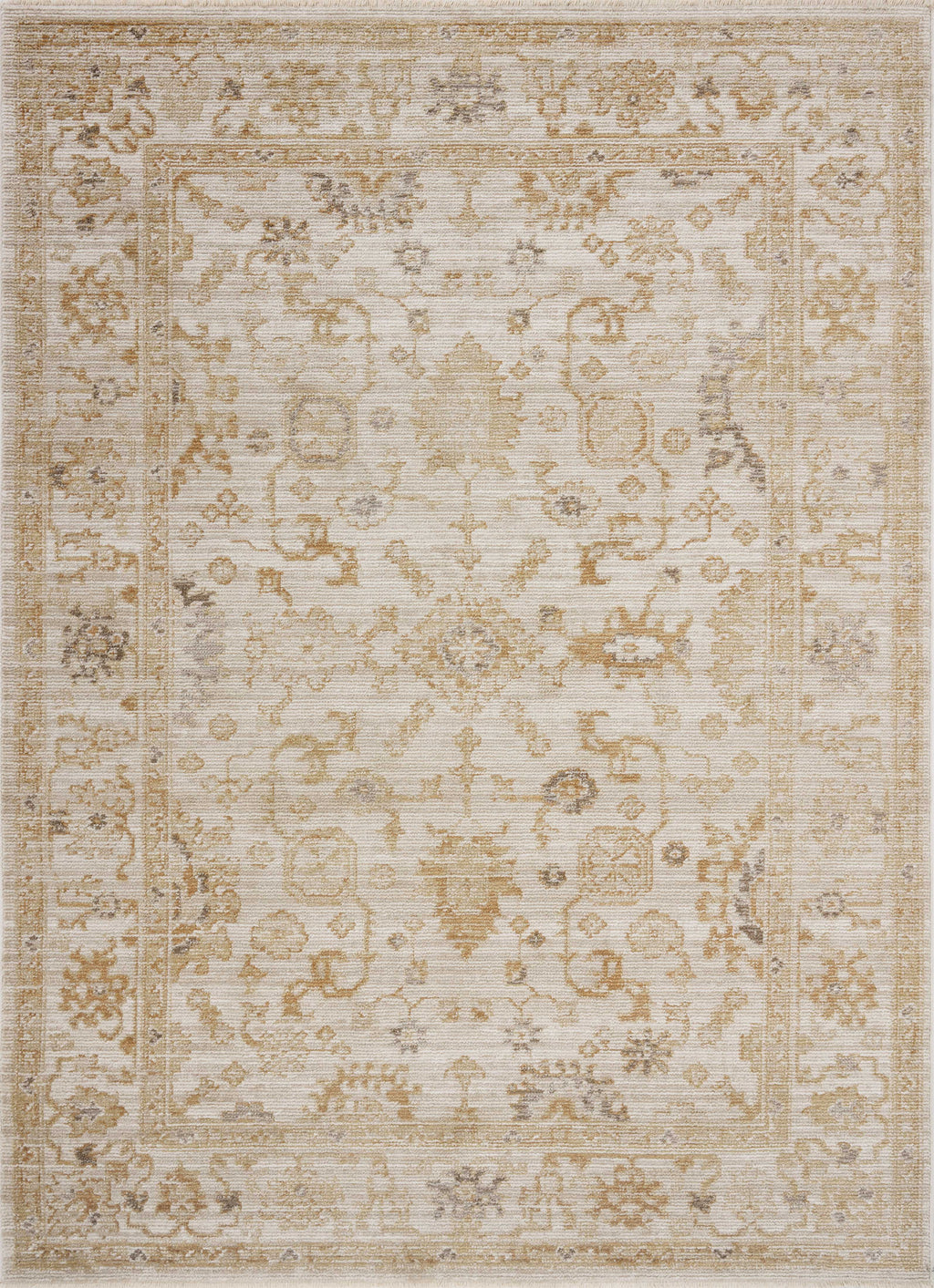 Magnolia Home by Joanna Gaines x Loloi Pace Rug in Natural / Gold Beige Accent Power-Loomed Polypropylene/Polyester