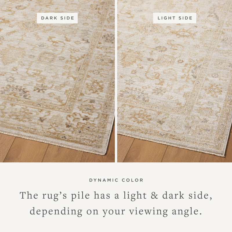 Magnolia Home by Joanna Gaines x Loloi Pace Rug in Natural / Gold Beige Accent Power-Loomed Polypropylene/Polyester