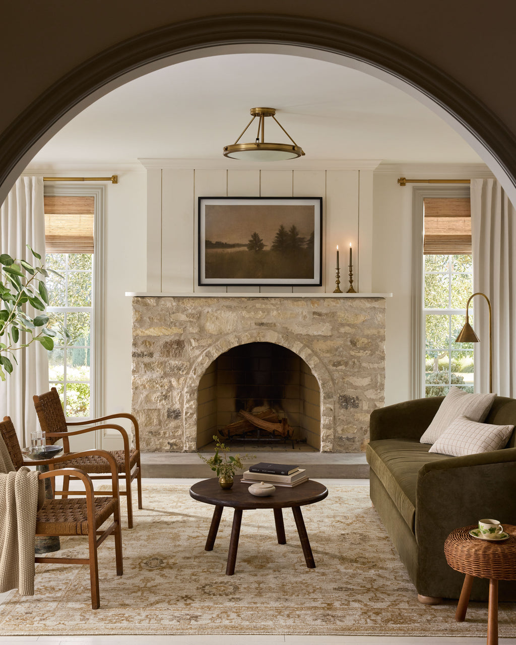 Magnolia Home by Joanna Gaines x Loloi Pace Rug in Natural / Gold Beige Accent Power-Loomed Polypropylene/Polyester