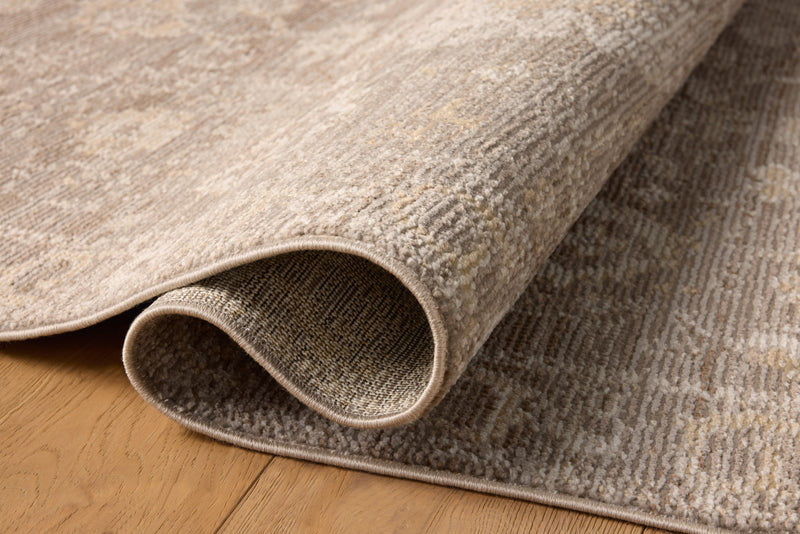 Magnolia Home by Joanna Gaines x Loloi Pace Rug in Taupe / Wheat Beige Accent Power-Loomed Polypropylene/Polyester