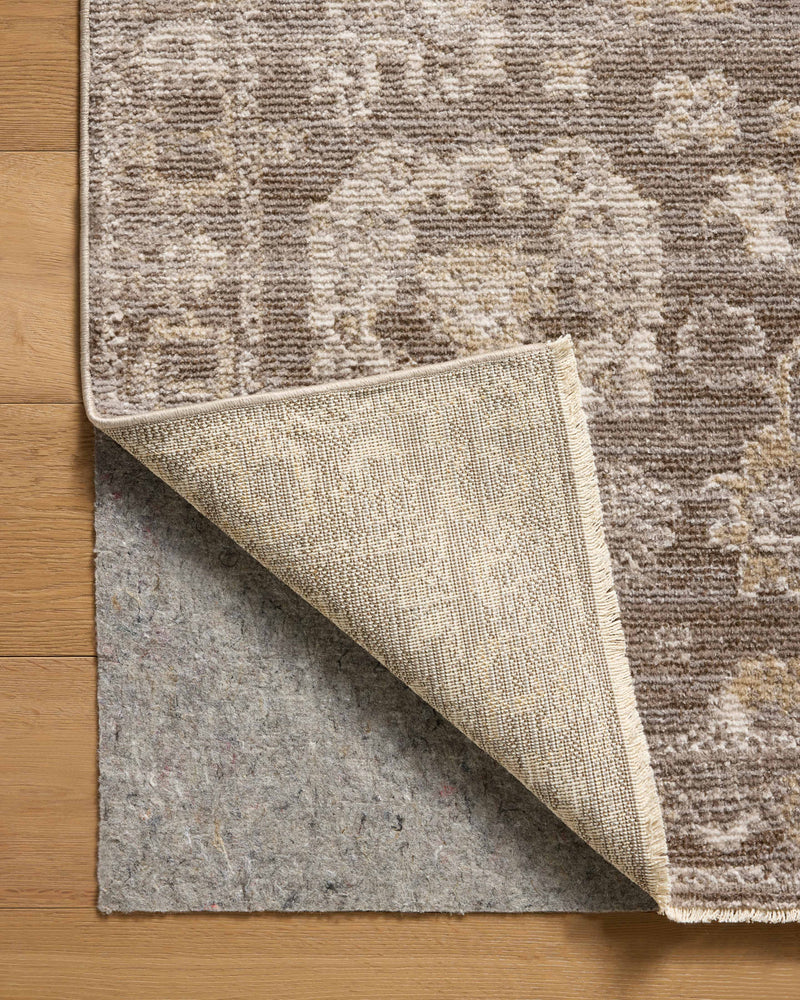 Magnolia Home by Joanna Gaines x Loloi Pace Rug in Taupe / Wheat Beige Accent Power-Loomed Polypropylene/Polyester
