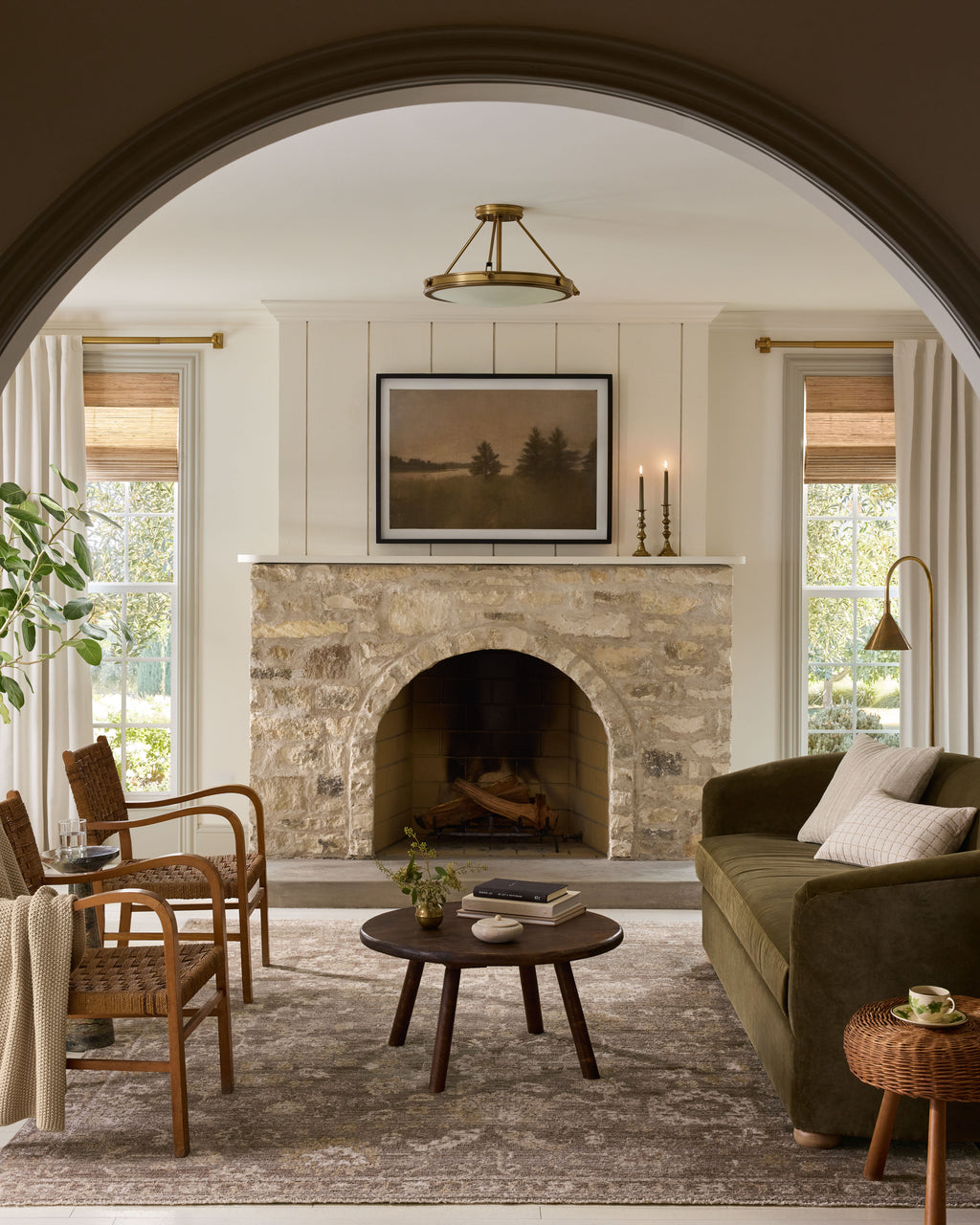 Magnolia Home by Joanna Gaines x Loloi Pace Rug in Taupe / Wheat Beige Accent Power-Loomed Polypropylene/Polyester