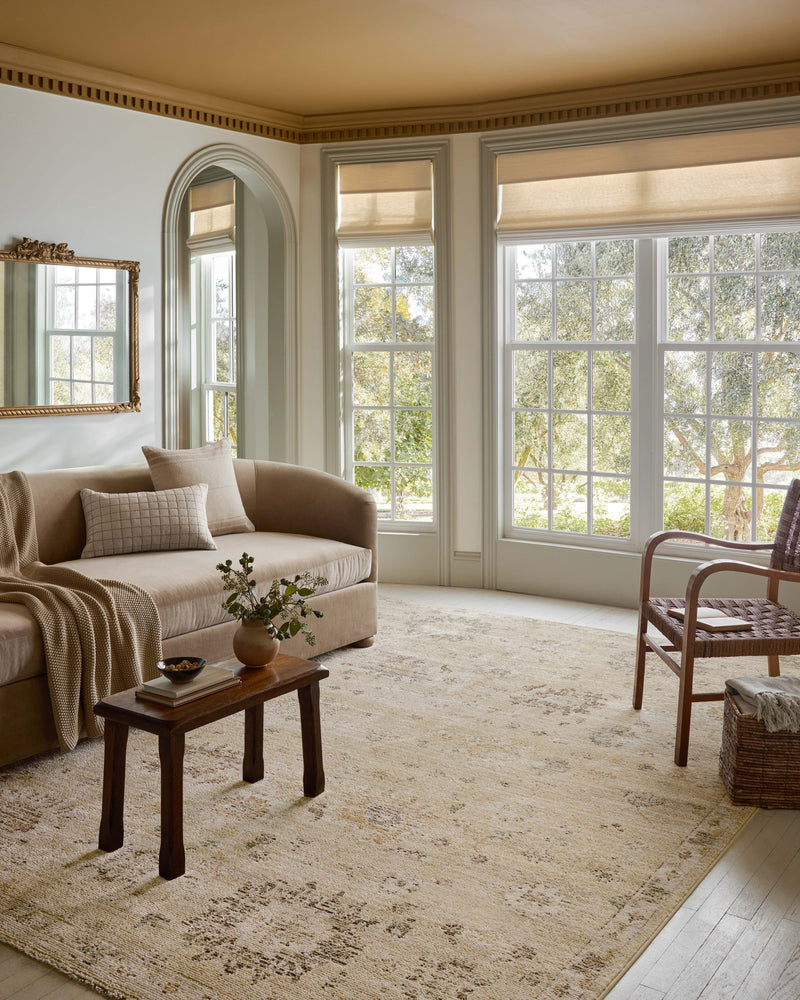 Magnolia Home by Joanna Gaines x Loloi Pace Rug in Apricot / Multi Rust Accent Power-Loomed Polypropylene/Polyester