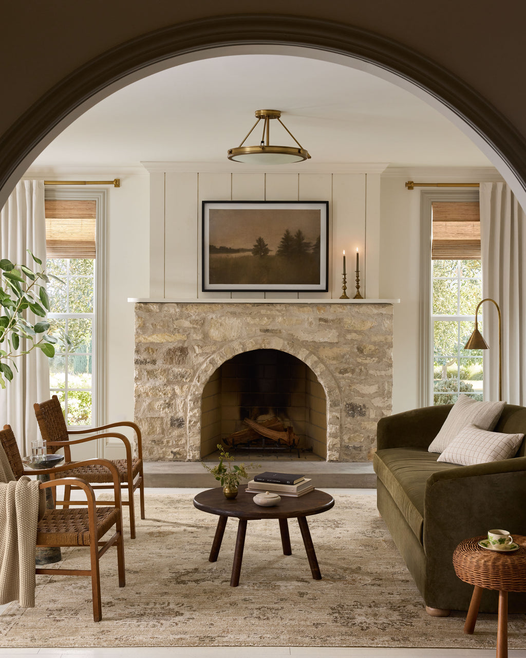 Magnolia Home by Joanna Gaines x Loloi Pace Rug in Apricot / Multi Rust Accent Power-Loomed Polypropylene/Polyester