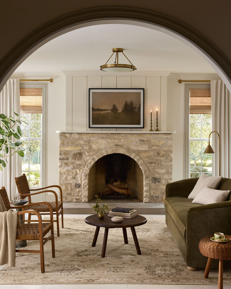 Magnolia Home by Joanna Gaines x Loloi Pace Rug in Apricot / Multi Rust Accent Power-Loomed Polypropylene/Polyester