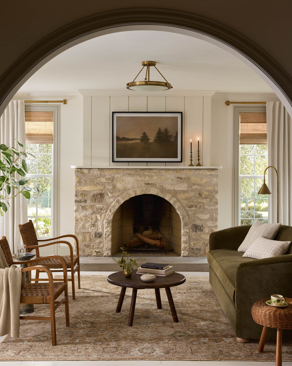 Magnolia Home by Joanna Gaines x Loloi Pace Rug in Sunset / Stone Red Accent Power-Loomed Polypropylene/Polyester