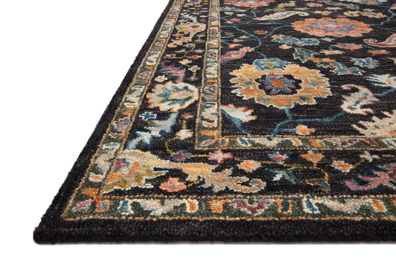 Loloi Padma Black / Multi 2'-0" x 5'-0" Accent Rug Black Accent Hand-Hooked Wool