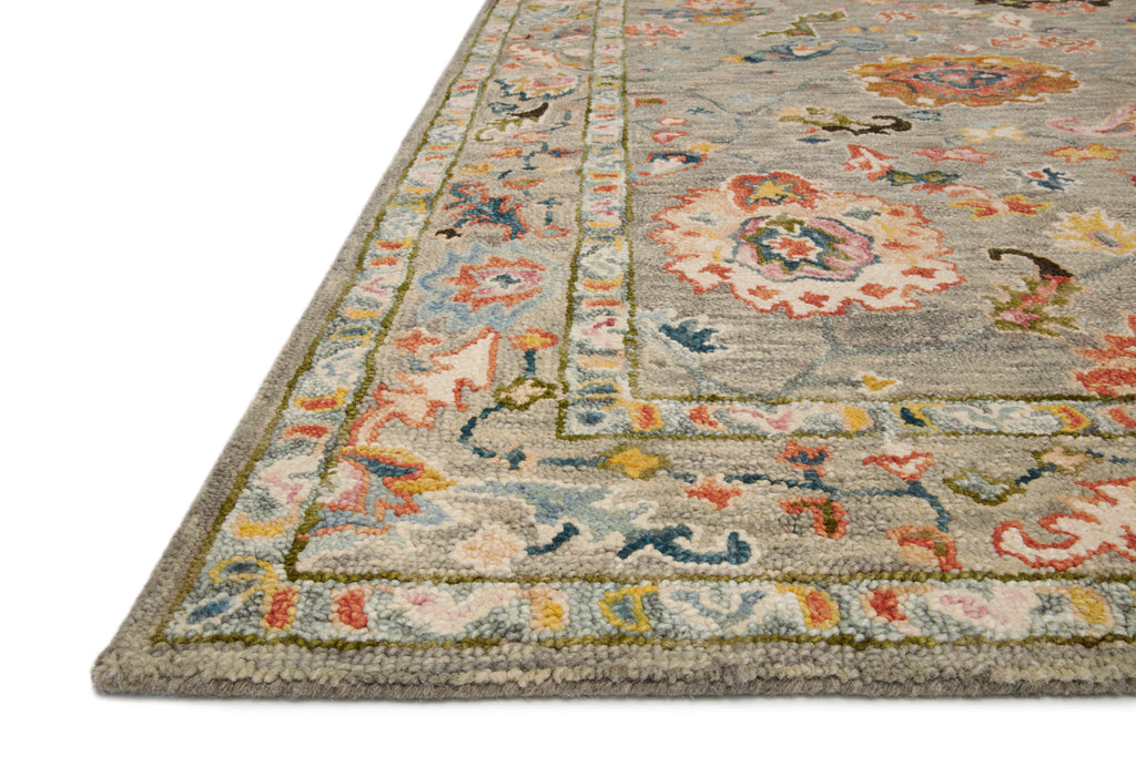 Loloi Padma Grey / Multi 2'-0" x 5'-0" Accent Rug Gray Accent Hand-Hooked Wool