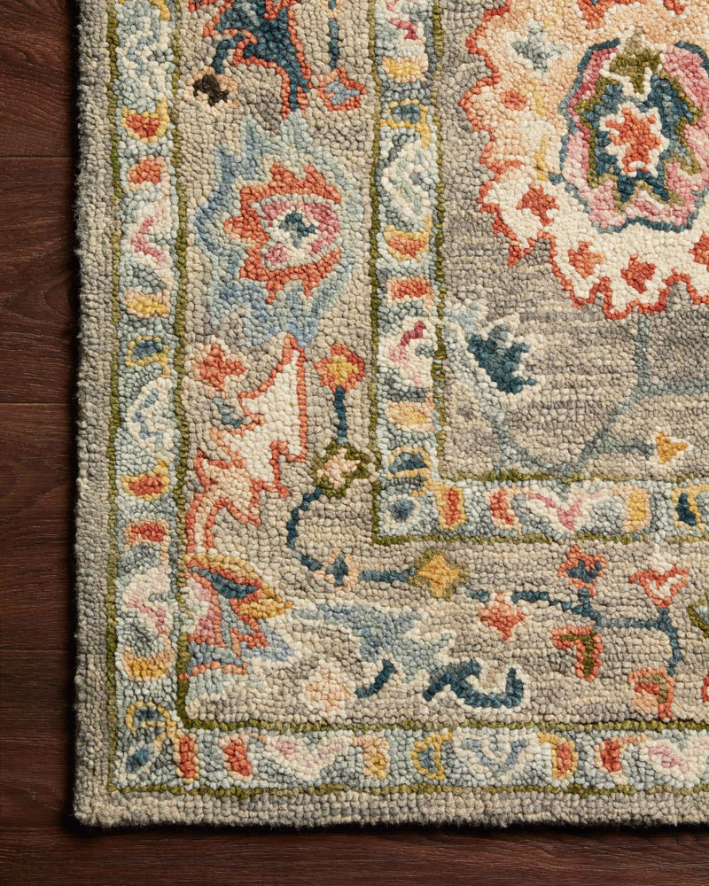 Loloi Padma Grey / Multi 2'-0" x 5'-0" Accent Rug Gray Accent Hand-Hooked Wool
