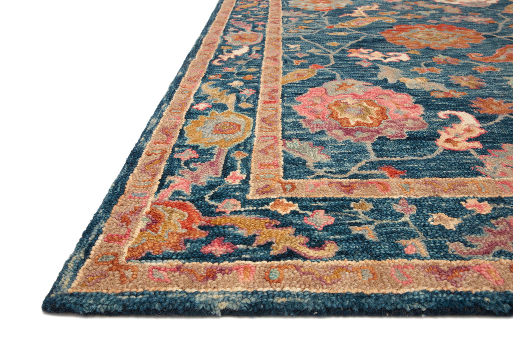 Loloi Padma Marine / Multi 2'-0" x 5'-0" Accent Rug Yellow Accent Hand-Hooked Wool