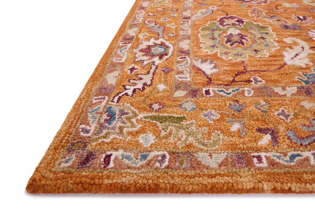 Loloi Padma Orange / Multi 2'-0" x 5'-0" Accent Rug Orange Accent Hand-Hooked Wool