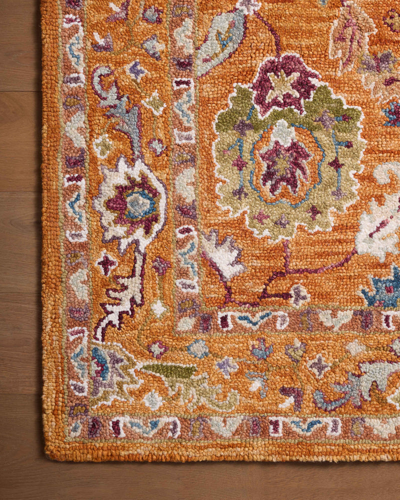 Loloi Padma Orange / Multi 2'-0" x 5'-0" Accent Rug Orange Accent Hand-Hooked Wool