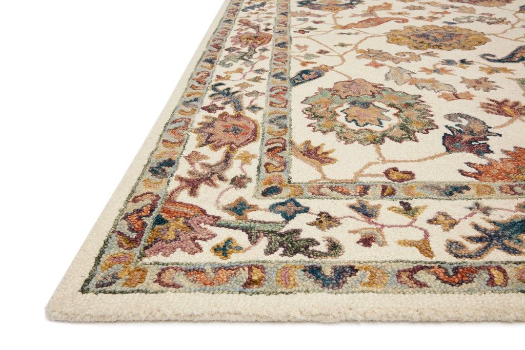 Loloi Padma White / Multi 2'-0" x 5'-0" Accent Rug Ivory Accent Hand-Hooked Wool