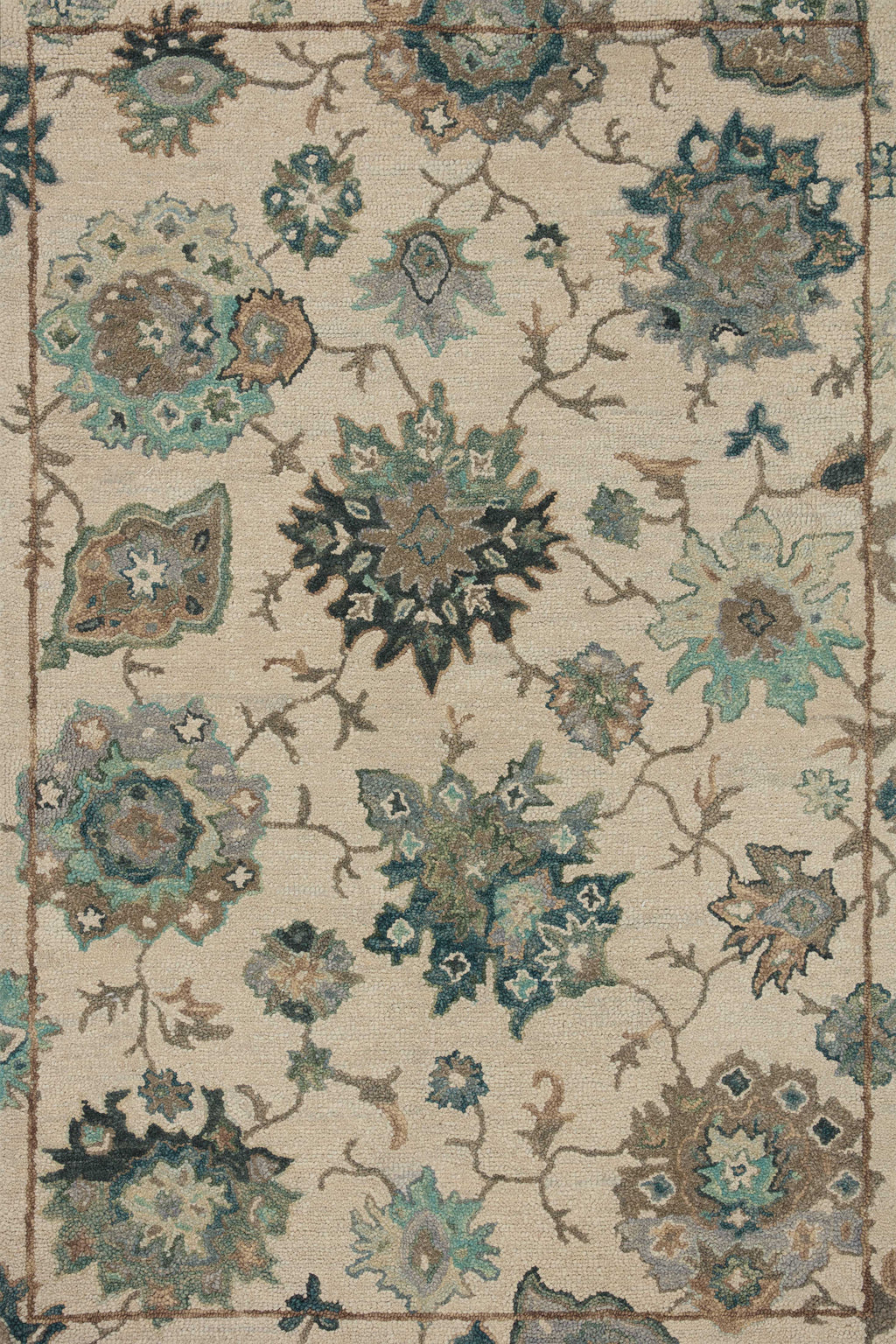Loloi Padma Ivory / Blue 2'-0" x 5'-0" Accent Rug Ivory Accent Hand-Hooked Wool