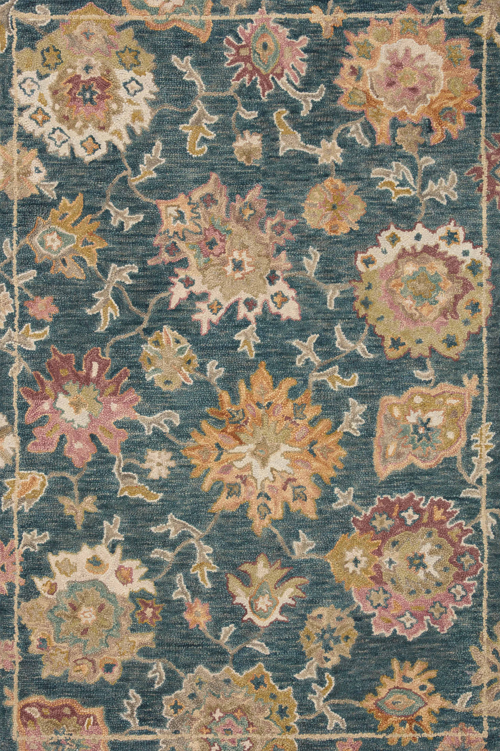 Loloi Padma Navy / Multi 2'-0" x 5'-0" Accent Rug Blue Accent Hand-Hooked Wool