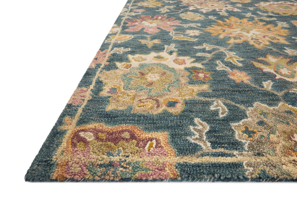 Loloi Padma Navy / Multi 2'-0" x 5'-0" Accent Rug Blue Accent Hand-Hooked Wool