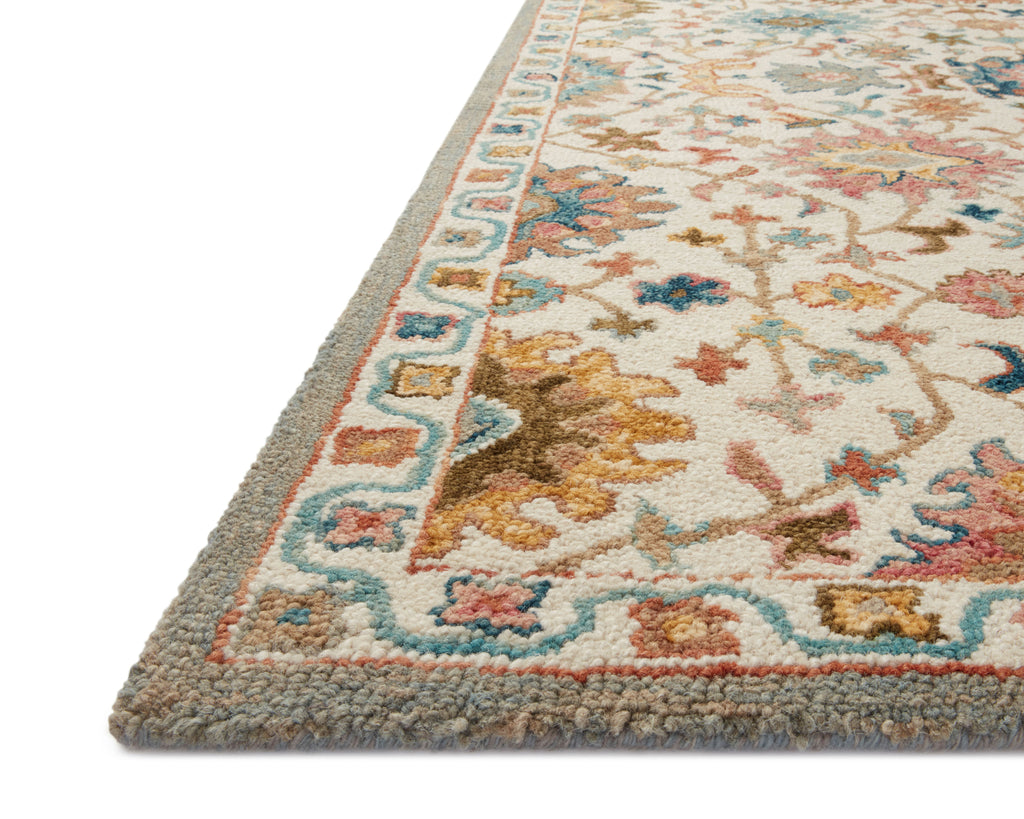 Loloi Padma Ivory / Multi 2'-0" x 5'-0" Accent Rug Ivory Accent Hand-Hooked Wool