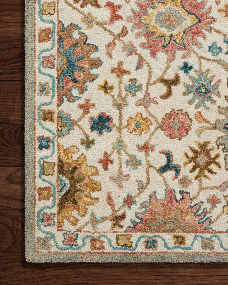 Loloi Padma Ivory / Multi 2'-0" x 5'-0" Accent Rug Ivory Accent Hand-Hooked Wool