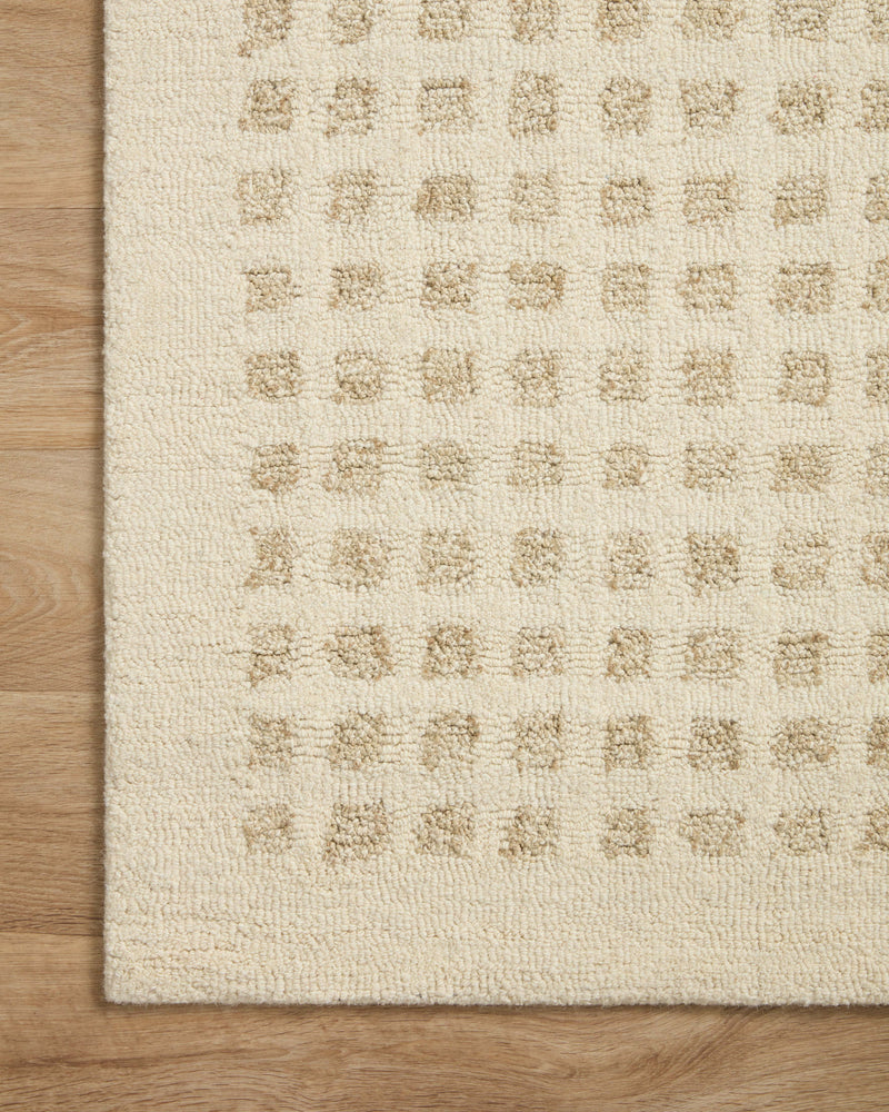 Chris Loves Julia x Loloi Polly Ivory / Natural 2'-0" x 5'-0" Accent Rug Ivory Accent Hand-Tufted Wool/Jute