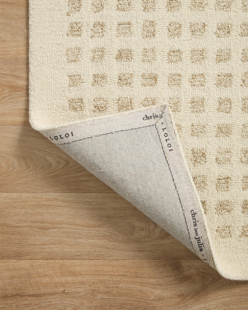 Chris Loves Julia x Loloi Polly Ivory / Natural 2'-0" x 5'-0" Accent Rug Ivory Accent Hand-Tufted Wool/Jute