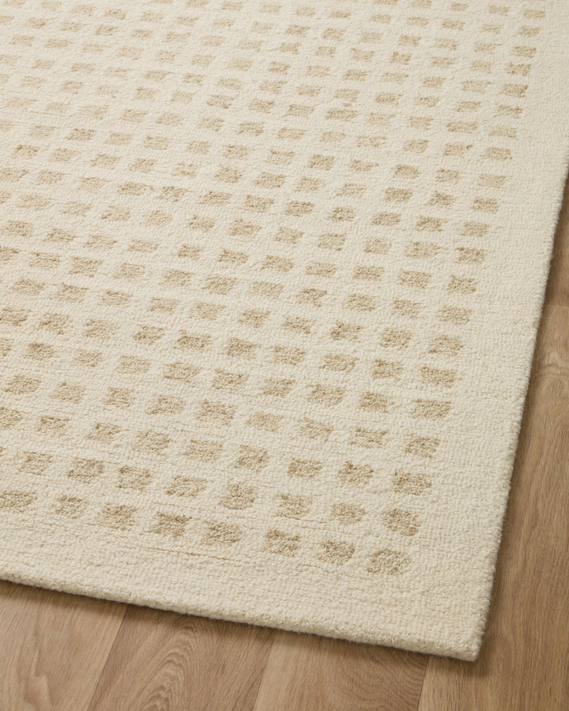 Chris Loves Julia x Loloi Polly Ivory / Natural 2'-0" x 5'-0" Accent Rug Ivory Accent Hand-Tufted Wool/Jute