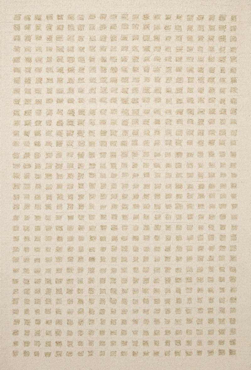 Chris Loves Julia x Loloi Polly Ivory / Natural 2'-0" x 5'-0" Accent Rug Ivory Accent Hand-Tufted Wool/Jute