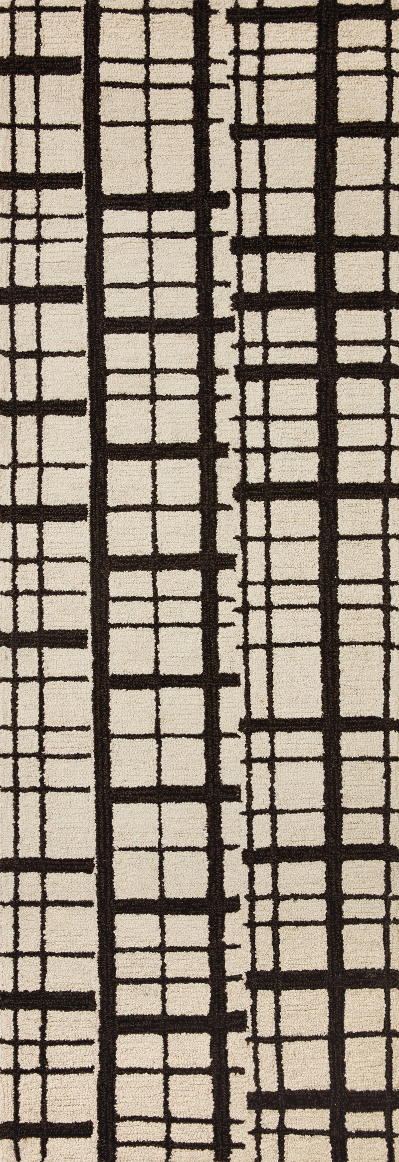 Chris Loves Julia x Loloi Polly Black / Ivory 2'-0" x 5'-0" Accent Rug Black Accent Hand-Tufted Wool/Jute