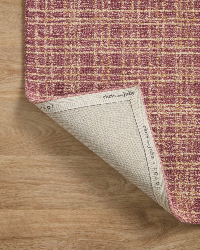 Chris Loves Julia x Loloi Polly Berry / Natural 2'-0" x 5'-0" Accent Rug Red Accent Hand-Tufted Wool/Jute